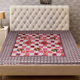 Kuber Industries Heart Design PVC Reversible Food Mat Bed Server - Cream